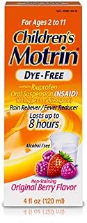 Children's Motrin Oral Suspension Medicine for Kids, 100mg Ibuprofen, Berry Flavored, 4 fl