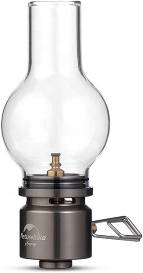QmintOutdoor Gas Lantern Dreamlike Candle Lamp Portable Tent Lantern Glass Mantle Lantern