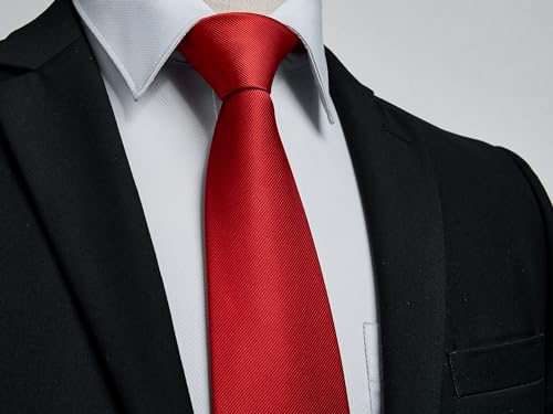 Image of Enlision Ties for Men Solid Color 3.35 inch Formal Business Necktie Classic Satin Mens Wedding Party Ties