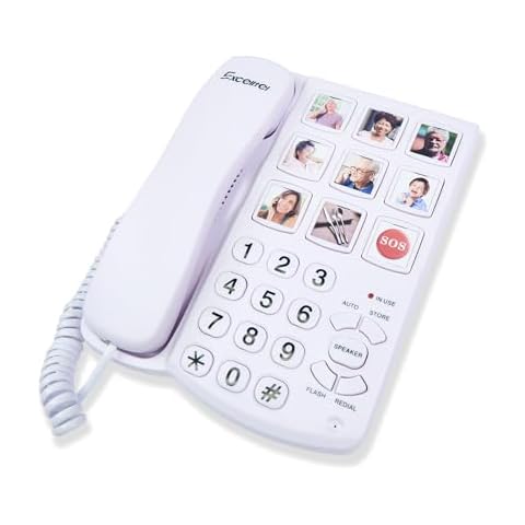 Excelltel Big Button Phone for Seniors, Corded Landline Telephone with Handsfree Function and 9 Groups of Memory, One-Touch Dialling,Suitable People with Vision Disorders/Hearing Damage (EX-LD-858HF) Cover