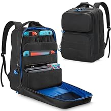 حقيبة ظهر PGmoon Travel Storage متوافقة مع Nintendo Switch / Switch 2 / Lite / OLED Model ، وحقيبة حمل واقية مع جيوب مختلفة للرسو ، ووحدات التحكم والمزيد من الملحقات تصميم براءات الاختراع