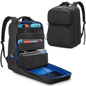 PGmoon Travel Storage Backpack Compatible with Nintendo Switch/Switch 2/Lite/OLED Model, Protective Carrying Case with Various Pockets For Dock, Controllers & More Accessories (Patent Design)