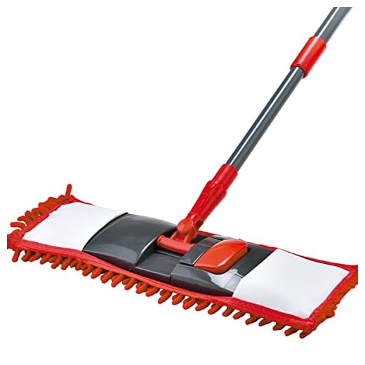 Powemaid Mop Rodo Mágico Flat Chenile Esfregão Microfibra - Vermelho