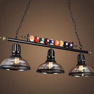 DOCJX suspension billard 3 têtes, abat-jours boules multicolores