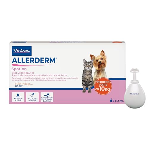 Virbac Allerderm Spot On S.I.S. Hidratação Cutânea para Cães e Gatos 2 mL com 6 pipetas