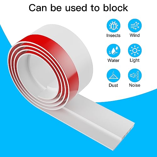 MARICATO 3 Stücke Türdichtung Zugluftstopper für Türen 300cm, Zuschneidbare Türdichtung Selbstklebend gegen Insekt, Türdichtung Unten für Schallschutz, Kälteschutz& Haustür Dichtung (Weiß)