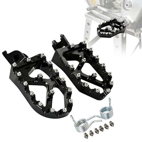 Image of JFG RACING Lengthened Dirt Bike Foot Pegs for CR125 CR250 /CRF150R CRF250R | CNC rest pedal footpegs,for CR125 CR250 02-11 /CRF150R 07-24 /CRF250R 04-24 /CRF300L 21-24 /CRF450R 02-24 /CRF250X CRF450X,black