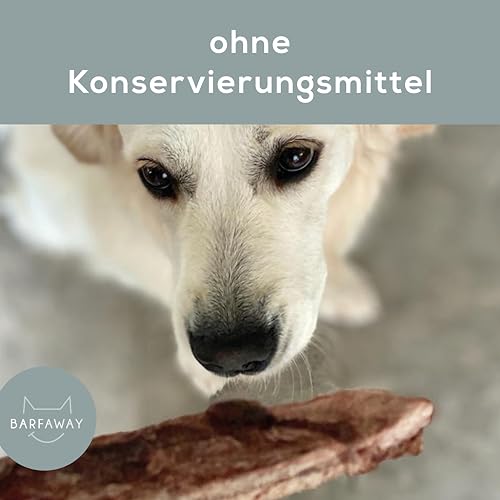 BARFAWAY Ochsenziemer, gefriergetrockneter Langer Kausnack für Hunde, 100% natürlich ohne Zusätze, Deutsche Herstellung, geruchsneutral, 300 g