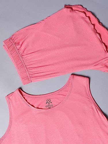 Image of Evolove Women's Micro Modal Round Neck Sleeveless Night Suit /Top & Short Set Super Soft Comfortable (Modal-Shorts Set)