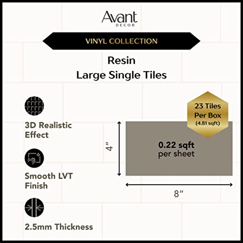 Avant Decor | Peel And Stick Kitchen Backsplash Tiles | Vinyl Individual Tiles | Stick On Wall Tiles | Easy Diy Installation | 4” X 8” | Box Of 23 Tiles #TOP1