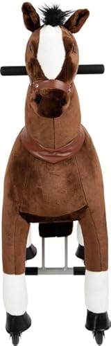 small foot Reitpferd auf Rollen aus Plüsch, Spielpferd zum Reiten, belastbar bis 50 kg, für Kinder ab 5 Jahren, 12462, Braun