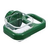 BCOATH Comedero y Dispensador Automático de Agua para Jaula de Mascotas Pequeñas Plástico Resistente Color Verde Diseño Cuadrado sin Goteo Adecuado para Periquitos Conejos y