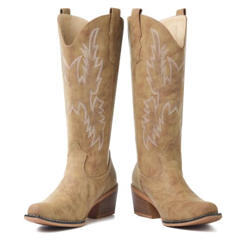 Image of Cowboy Boots for Women, Pointed Toe Chunky Heel | All-day walking comfort design, versatile for daily outfits, country music festivals and western style occasions