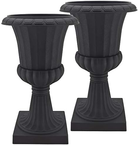 Arcadia Garden Products PL50BK-2 Deluxe Plastic Urn(Pack of 2), Black