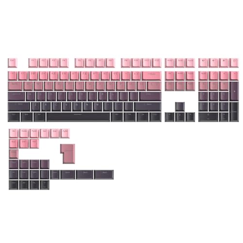Image of PBT Gradient Pink Keycaps, Shine Through Cherry Profile Keycaps, Double Shot Custom Minimalist Style for MX Switched Mechanical Keyboard