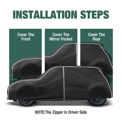 Waterproof Car Cover Compatible for Mini Cooper/Cooper S 2-Doors.2002-2024 All Weather 6 Layers Full Car Cover with Storage Bag - Thumbnail 6