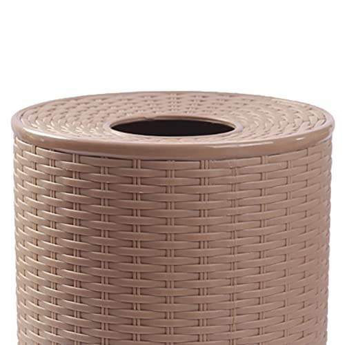 Rattan Tissue Box Toilet Paper Cover Wicker Decorative Holders With Lid For Storage Single Roll And Tissues Protector In Bathroom, Round Toilet Holder Basket (Beige) #TOP4
