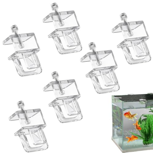 6PCS Aquarium Lid Clips,Top Cover Lid Hood Support Holder For Rim Fish Tank