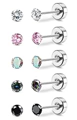 3mm Rainbow Cubic Zirconia Studs