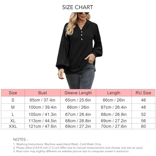 Pulôver feminino com gola de botão grande e gola em V, lanterna, manga comprida, moletom com capuz e