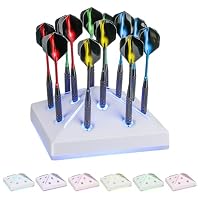 Aukuoy Darthalter Ständer 12 Darts Display, RGB Dart Base Station, Professionelles Dart Holder Dartzubehör