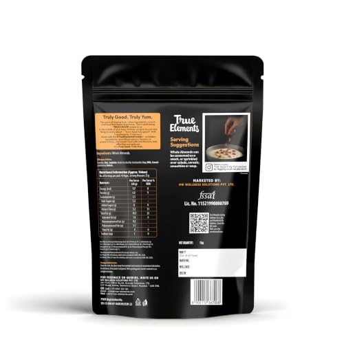 Image of True Elements Almonds 1kg - 100% Natural, Clean Dried Almonds | Badam Dryfruits | Rich in Protein | Nuts and Dry Fruits