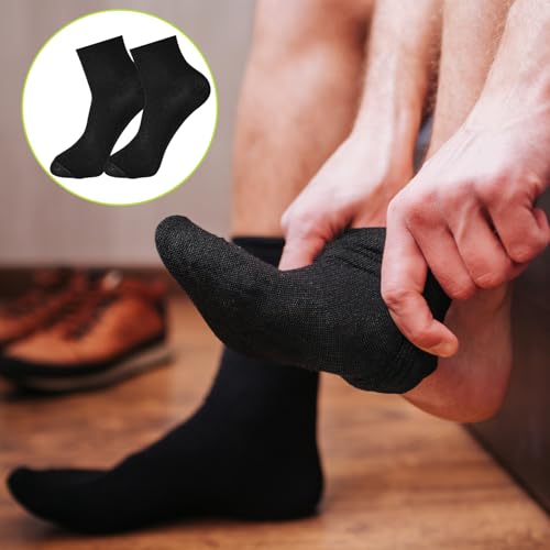 Image of 6 Pairs Thin Crew Socks For Women Soft Cotton Black Ankle Socks Casual Lightweight For Business Trouser Bootie Dress