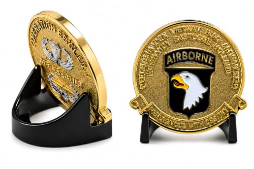 Military Challenge Coin Display Stand - Solid Metal with Anodized Finish - US Vet. Business (Black) (Black Two-Pack)
