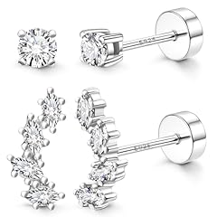 Silver-CZ Leaf/Set 3