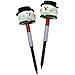 Bits and Pieces - Set of Two (2) 12 Inch Tall Solar Snowman Garden Stakes - Christmas Holiday Yard Light Decoration