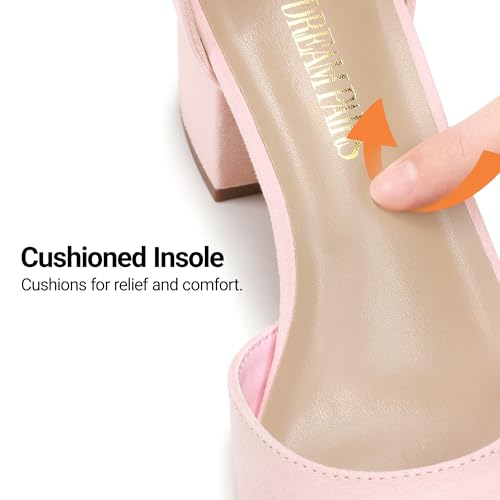 Image of DREAM PAIRS ANNEE Pointed Toe Low Chunky Heels Pump Shoes