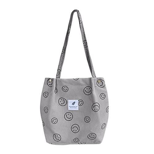 Image of JARKJARD Corduroy Tote Bag Aesthetic Cute Tote Bags Large School Shoulder Bags for TeenGirls Trendy Stuff