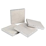 Thirstystone NMCH002 Old Hollywood Square White Marble Coasters with Silver Tone Edge (Set of 4)