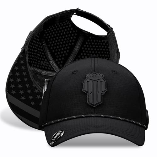 Image of NJF Golf Hat Men - Breathable Mens Golf Hats, Adjustable Rope Hook and Loop Style Cap, Convenient Cap with Tee Holder