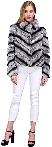 LVCOMEFF Lady Genuine Rex Rabbit Fur Jacket 1706024 (M(Coat Bust 96 cm))