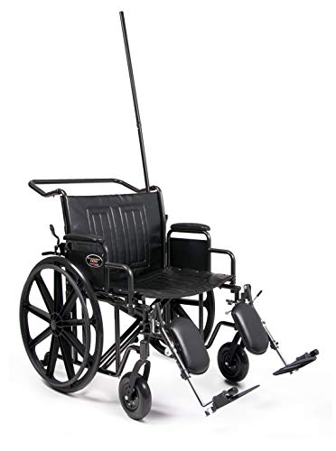 Everest & Jennings Traveler HTC Bariatric Wheelchair, 2-in-1 Transport Chair, 22" Wide Seat