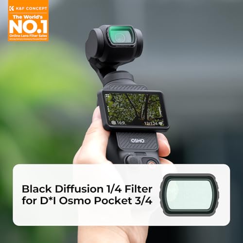 Image of K&F Concept Magnetic Black Diffusion 1 /4 Filter for DJI Osmo Pocket 3, Creative Mist Cinematic Effect Filters for Osmo Pocket 3 Creator Combo