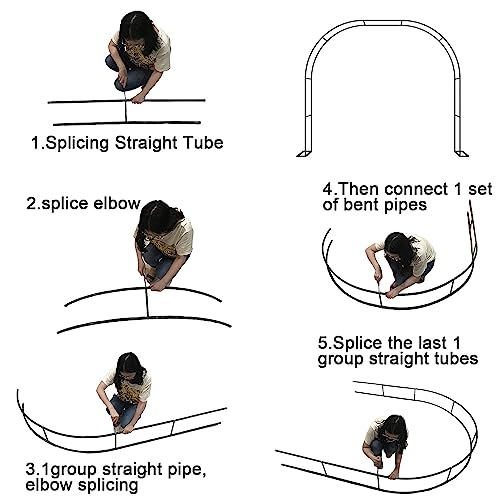 Support d'arche de jardin extérieur durable réglable en métal vert