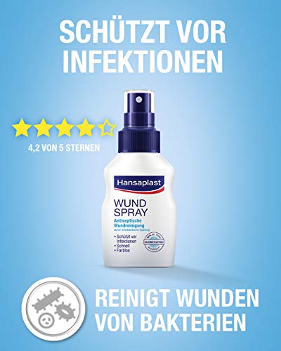 Hansaplast Wundspray 1er Set (50 ml) zur antiseptischen Wundreinigung, Wunddesinfektionsmittel Spray für empfindliche Haut, farblose Wunddesinfektion parent – Bild 3