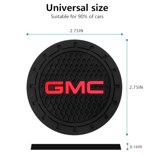 Image of Black Silicone Car Coasters for GMC Series Series Non-Slip Car Cup Holder Coasters,Car Interior Accessory for Car Cup Holder 2.75IN 2Pack