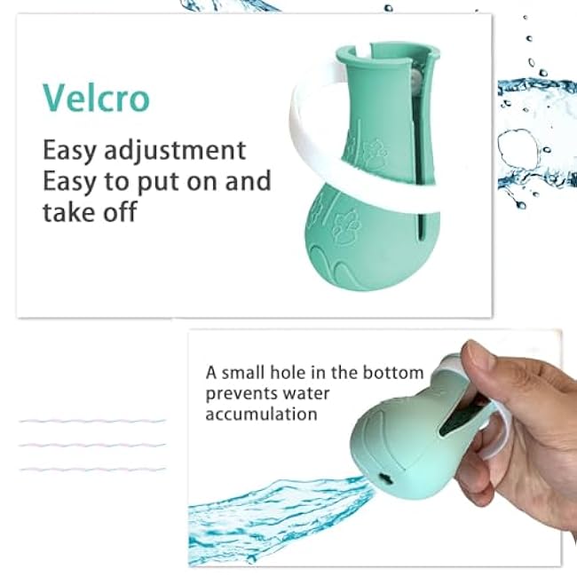 Anti-Scratch Cat Shoes 4 Pack, Pet Supplies Scratch Deterrent Booties, Grooming Accessories Silicone Nail Gloves, Adjustable Claw Cover for Bathing Shaving Treatment Checking (Green)-3JQWCvXI