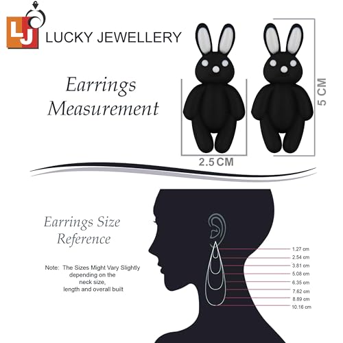 Image of Lucky Jewellery Designer Trendy Teddy And Rabbit Design Earring Stylish Teddy Bear Stud Earing | Cute Cartoon Earrings For Girls & Women (CHEP-TEDDY-PARENT)