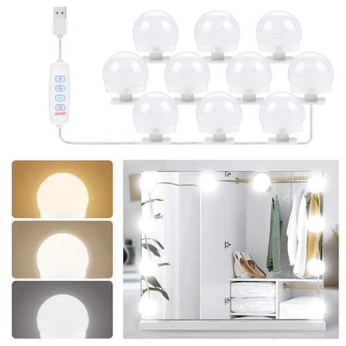 OSDUE Hollywood Mirror Lights Stick on 10 Bulbs, Makeup Lights for Dressing Table, USB Cable Adjustable, LED Vanity Mirror Lights for Mirror Make Up Light for Bathroom Vanity Table Bedroom - Cosy Home Interiors OSDUE Hollywood Mirror Lights Stick on 10 Bulbs, Makeup Lights for Dressing Table, USB Cable Adjustable, LED Vanity Mirror Lights for Mirror Make Up Light for Bathroom Vanity Table Bedroom - Image 9