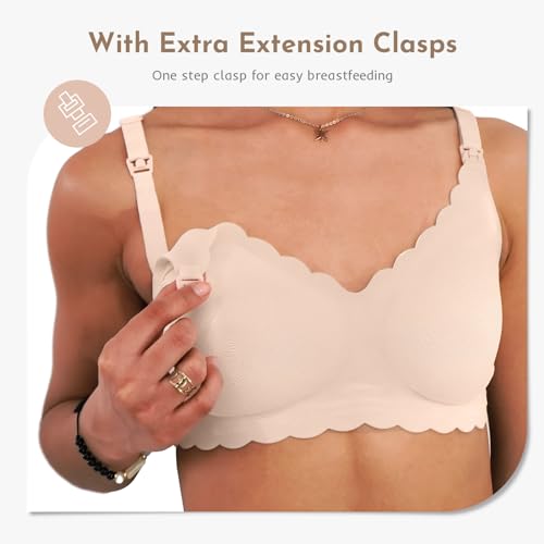 Image of Nursing Bras for Breastfeeding, Seamless Ultra Comfort Maternity Bra, Natural Shape Pregnancy Bras for Women