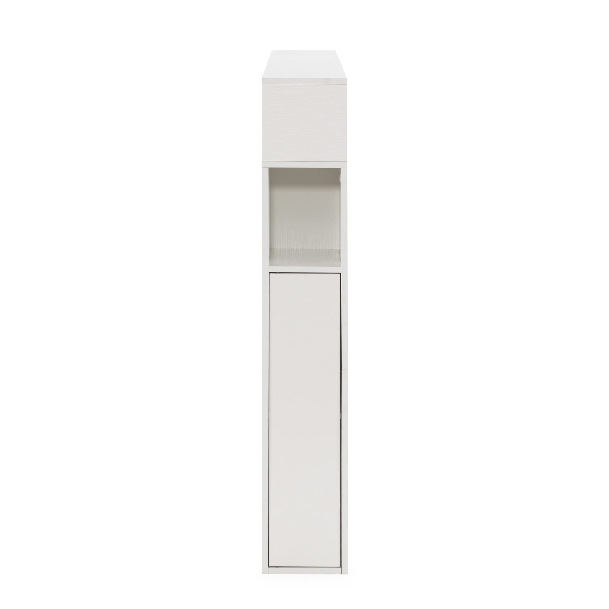HOMN LIVING Cabecero de Cama Zeus 165 cm con almacenaje Blanco, 2 Puertas 9 Huecos