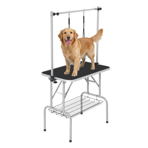 VINGLI Dog Grooming Table, Adjustable Cat Grooming Desktop with Arms and…