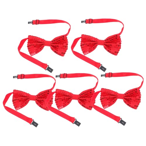 Angoily Adjustable Bow Ties Sequins 5pcs Boys and Girls Bow Ties for Boys Girls for Stage Shows