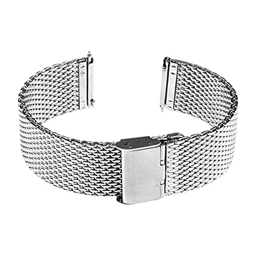 Bracelet de montre universel 18 mm en maille d'acier inoxydable argent