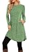 SENBATU Strickkleid Damen Lässiger Rundhalsausschnitt Kleid Damen Gestricktes Midikleid mit Taschen Grün X-Large