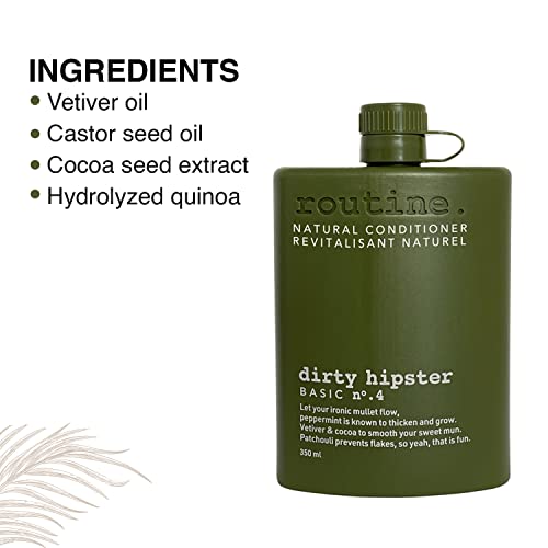 Routine Hair Conditioner For Women And Men - 350 Ml | Normalizing Conditioner For All Types Of Hair | Moisturizing And Cleansing Conditioner | Travel Size Scented Conditioner | Dirty Hipster #TOP1